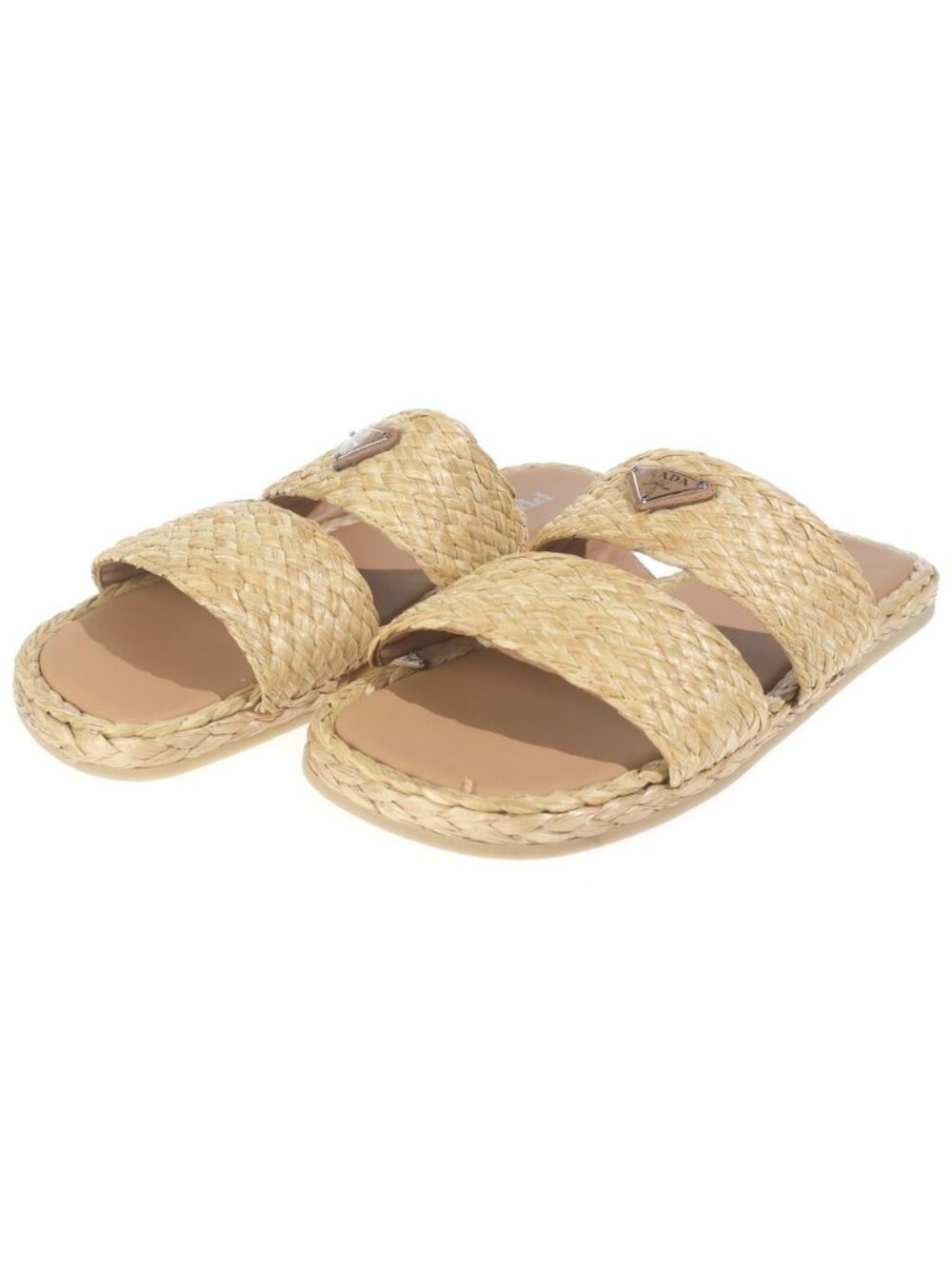 Prada Raffia Sandals Beige